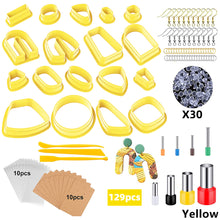 Load image into Gallery viewer, 129pcs Polymer Clay Cutters Kit Ceramic Craft Earrings Cutting Plastic Mold Baking Mould Handmade DIY Jewelry Making Tools Geometry Die Cake Cookie Cutter
