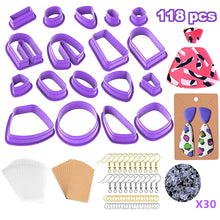 Load image into Gallery viewer, 118pcs Polymer Clay Cutters Kit Ceramic Craft Earrings Cutting Plastic Mold Baking Mould Handmade DIY Jewelry Making Tools Geometry Die Cake Cookie Cutter
