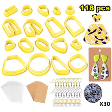 Load image into Gallery viewer, 118pcs Polymer Clay Cutters Kit Ceramic Craft Earrings Cutting Plastic Mold Baking Mould Handmade DIY Jewelry Making Tools Geometry Die Cake Cookie Cutter
