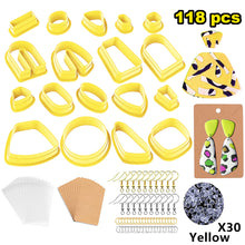 Load image into Gallery viewer, 118pcs Polymer Clay Cutters Kit Ceramic Craft Earrings Cutting Plastic Mold Baking Mould Handmade DIY Jewelry Making Tools Geometry Die Cake Cookie Cutter
