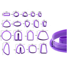 Load image into Gallery viewer, 18pcs Polymer Clay Cutters Kit Ceramic Craft Earrings Cutting Plastic Mold Baking Mould Handmade DIY Jewelry Making Tools Geometry Die Cake Cookie Cutter
