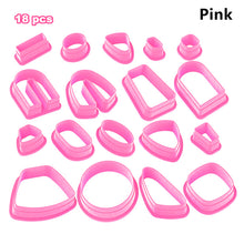 Load image into Gallery viewer, 18pcs Polymer Clay Cutters Kit Ceramic Craft Earrings Cutting Plastic Mold Baking Mould Handmade DIY Jewelry Making Tools Geometry Die Cake Cookie Cutter
