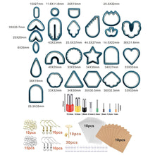 Load image into Gallery viewer, 142pcs Polymer Clay Cutters Kit Ceramic Craft Earrings Cutting Plastic Mold 24 Shapes Baking Mould Handmade DIY Jewelry Making Tools Geometry Die Cake Cookie Cutter
