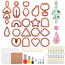 Load image into Gallery viewer, 142pcs Polymer Clay Cutters Kit Ceramic Craft Earrings Cutting Plastic Mold 24 Shapes Baking Mould Handmade DIY Jewelry Making Tools Geometry Die Cake Cookie Cutter
