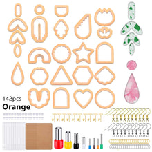 Load image into Gallery viewer, 142pcs Polymer Clay Cutters Kit Ceramic Craft Earrings Cutting Plastic Mold 24 Shapes Baking Mould Handmade DIY Jewelry Making Tools Geometry Die Cake Cookie Cutter
