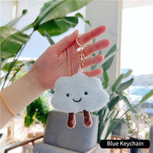 Load image into Gallery viewer, INS Cute Cloud Keychain Pendant Brooch Girl Bag Accessories Creative Plush Toy Girl Heart Baiyun Backpack Couple Pendant
