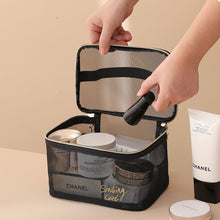 Load image into Gallery viewer, Large Capacity Black Mesh Cosmetic Bag Transparent Make Up Pouch Organizer Travel Storage Case Women Toiletry Organizer Portable
