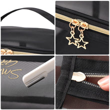 Load image into Gallery viewer, Large Capacity Black Mesh Cosmetic Bag Transparent Make Up Pouch Organizer Travel Storage Case Women Toiletry Organizer Portable
