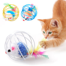 Load image into Gallery viewer, 6cm Funny Feather Wand Mouse Cage Toy Cat Toy Cat Teaser Toy Pet Supplies Playing Training Toys Random Color
