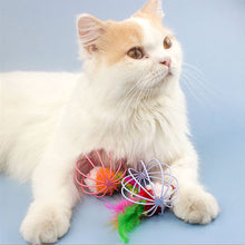 Load image into Gallery viewer, 6cm Funny Feather Wand Mouse Cage Toy Cat Toy Cat Teaser Toy Pet Supplies Playing Training Toys Random Color
