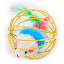 Load image into Gallery viewer, 6cm Funny Feather Wand Mouse Cage Toy Cat Toy Cat Teaser Toy Pet Supplies Playing Training Toys Random Color
