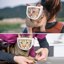 Load image into Gallery viewer, Breathable Clear Cat Muzzle Anti-Bite Grooming Cover Portable Head Hood Cover Cat Grooming Mouth Cover Adjustable Pet Supplies
