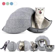 Load image into Gallery viewer, Ball Shape Foldable Cat Bed House Interactive Cat Tunnel Toy Dual Use Indoor Toys Cats House Shell Kitten Cave Cushion Cats Accessories
