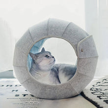 Load image into Gallery viewer, Ball Shape Foldable Cat Bed House Interactive Cat Tunnel Toy Dual Use Indoor Toys Cats House Shell Kitten Cave Cushion Cats Accessories
