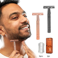 Load image into Gallery viewer, Classic Razor Double Edge Safety Razor for Mens Shaving Women Hair Removal 5 Shaving Blades Manual Shaver Razor

