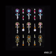 Load image into Gallery viewer, DIY Disposable Rhinestones Tattoo Stickers Face Jewelry Color Crystal Eyes Face Body Waterproof Makeup Decorations Face Sticker
