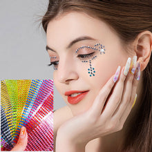 Load image into Gallery viewer, Rhinestone Face Tattoo Stickers DIY Face Decorations Halloween Music Festival Party Mobile Crystal Sticker Children Girls Face Tattoo Stickers
