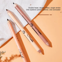 Load image into Gallery viewer, Two In One Wooden Pole Double Head Multi-purpose Eyeliner Eyebrow Pencil Concealer Facial Makeup Cosmetics

