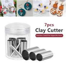 Load image into Gallery viewer, 7pcs Hole Hollow Round Cutter Pottery Tools Polymer Clay Tools Clay Extruder with Orangnizing Box
