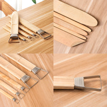 Load image into Gallery viewer, Widen Sawtooth Clay Texture Tool Paste Amending Tool Ceramic Sculpture Clay Plastic Bamboo Handle Pottery Tool
