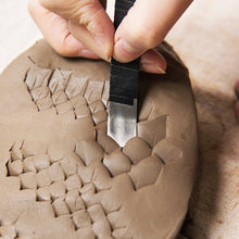 Load image into Gallery viewer, Fish Scale Texture Blade Creative Modeling Blade Professional Pottery Carving Roof Dragon Scale Texture Making Tool
