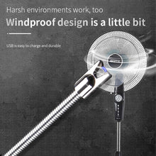 Load image into Gallery viewer, Outdoor Metal Windproof Power Display Hook Ignition Gun Home 360° Use Kitchen Candle Gas Stove Plasma Pulse Electric Arc Lighter
