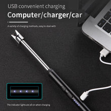 Load image into Gallery viewer, Outdoor Metal Windproof Power Display Hook Ignition Gun Home 360° Use Kitchen Candle Gas Stove Plasma Pulse Electric Arc Lighter
