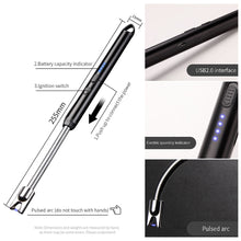 Load image into Gallery viewer, Outdoor Metal Windproof Power Display Hook Ignition Gun Home 360° Use Kitchen Candle Gas Stove Plasma Pulse Electric Arc Lighter
