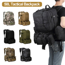 Load image into Gallery viewer, 50L Tactical Backpack Army Backpack Men's Military Molle Army Bag Outdoor Hiking Trekking Backpack
