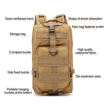 Load image into Gallery viewer, 30L Tactical Backpack Army Backpack Men's Military Molle Army Bag Outdoor Hiking Trekking Backpack
