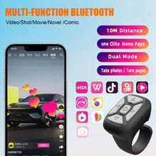 Load image into Gallery viewer, Wireless Bluetooth Ring Remote Control Portable Fingertip Selfie Video Controller Automatic Page Turner Browsing For Phone
