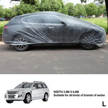 Load image into Gallery viewer, Universal Transparent Car Cover Waterproof Dustproof Disposable Covers Plastic Car Covers Size S-XL
