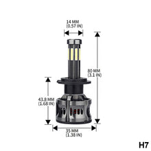 Load image into Gallery viewer, 2Pcs 8 Sides LED 12V H8 H11 H7 20000LM HB3 9005 HB4 H1 H3 H4 Led Headlight Bulb Canbus 60W 3D 360 degree Super Auto Lamp
