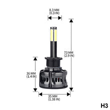 Load image into Gallery viewer, 2Pcs 8 Sides LED 12V H8 H11 H7 20000LM HB3 9005 HB4 H1 H3 H4 Led Headlight Bulb Canbus 60W 3D 360 degree Super Auto Lamp
