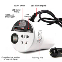 Load image into Gallery viewer, 150W Car Power Inverter 24V/12V to 220V Led Display 3 USB Ports + Cigarette Lighter QC3.0 QC2.4 Inversor
