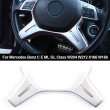 Load image into Gallery viewer, Carbon Fiber Texture Car Interior Steering Wheel Panel Frame Cover Trim For Mercedes Benz C E ML GL Class W204 W212 X166 W166
