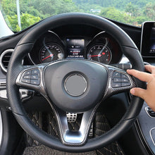 Load image into Gallery viewer, Car Steering Wheel Button Frame Trim Cover Carbon Fiber Silver Chrome for Mercedes Benz GLA GLC260 C200L
