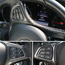 Load image into Gallery viewer, Car Steering Wheel Button Frame Trim Cover Carbon Fiber Silver Chrome for Mercedes Benz GLA GLC260 C200L
