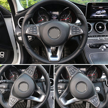 Load image into Gallery viewer, Car Steering Wheel Button Frame Trim Cover Carbon Fiber Silver Chrome for Mercedes Benz GLA GLC260 C200L
