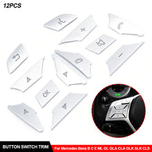 Load image into Gallery viewer, 12Pcs Steering Wheel Button Switch Trim Covers Sticker For Mercedes Benz C200 E260 CLS ML GL GLK260

