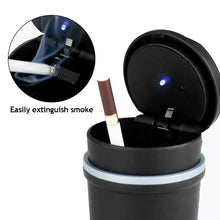 Load image into Gallery viewer, Portable Auto Car Truck LED Cigarette Smoke car Ashtray Blue LED Light Smokeless Ashtray Cigarette Holder Auto Fireproof Shell

