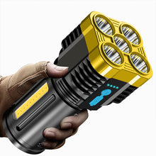 Load image into Gallery viewer, USB Rechargeable 6LED Flashlight LED Torch High Brightness Power Display Emergency Powerful Long Range Flashlight for Outdoor
