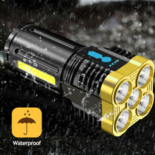 Load image into Gallery viewer, USB Rechargeable 6LED Flashlight LED Torch High Brightness Power Display Emergency Powerful Long Range Flashlight for Outdoor
