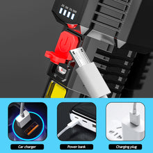 Load image into Gallery viewer, Multi-function 5-core Super Bright Flashlight Rechargeable Outdoor P1000 Led Long-range Spotlight Battery Display COB Light
