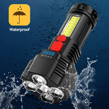Load image into Gallery viewer, Portable 5LED COB Flashlight Cob Side Light Lightweight Outdoor Lighting USB Rechargeable Camping Torch Searchlight For Camping
