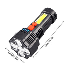 Load image into Gallery viewer, Portable 5LED COB Flashlight Cob Side Light Lightweight Outdoor Lighting USB Rechargeable Camping Torch Searchlight For Camping
