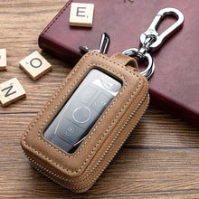 Load image into Gallery viewer, Multifunctional Double Zipper Genuine Leather Key Wallets Car Key Cover Key Case Key Bag Housekeeper Key Holders Cars Accessories
