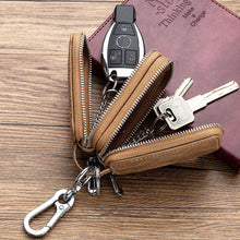 Load image into Gallery viewer, Multifunctional Double Zipper Genuine Leather Key Wallets Car Key Cover Key Case Key Bag Housekeeper Key Holders Cars Accessories
