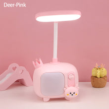 Load image into Gallery viewer, Cartoon USB Rechargeable Table Lamp Dual Light LED Lamp Student Kids Bedroom Reading Desk Lamp Night Light
