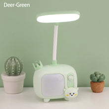 Load image into Gallery viewer, Cartoon USB Rechargeable Table Lamp Dual Light LED Lamp Student Kids Bedroom Reading Desk Lamp Night Light
